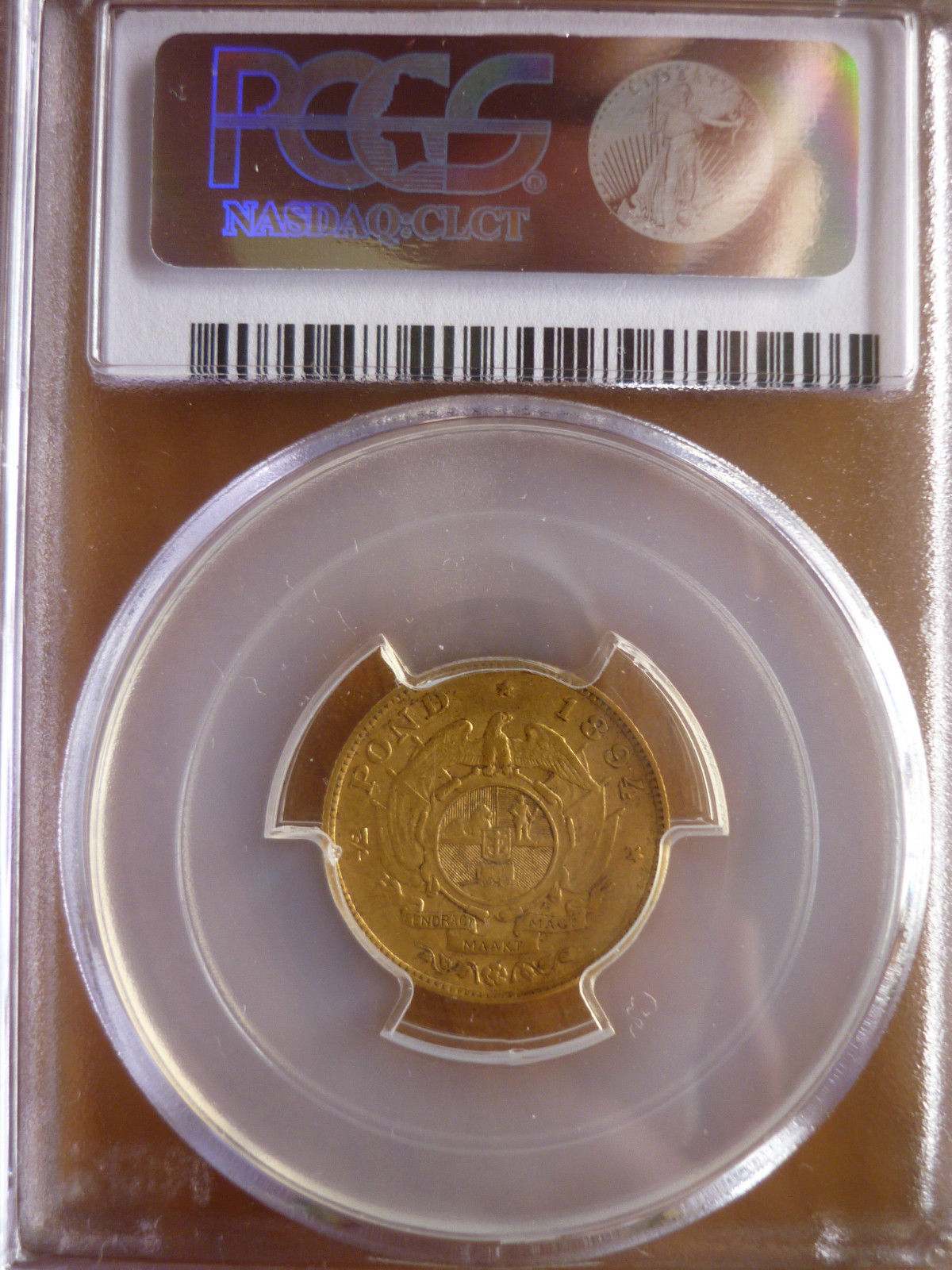 1894 ZAR GOLD Half 1/2 POND PCGS AU-53- Catalogue Value $5000.00!!!