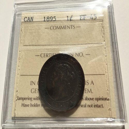 1895 Canada 1-Cent ICCS EF-45
