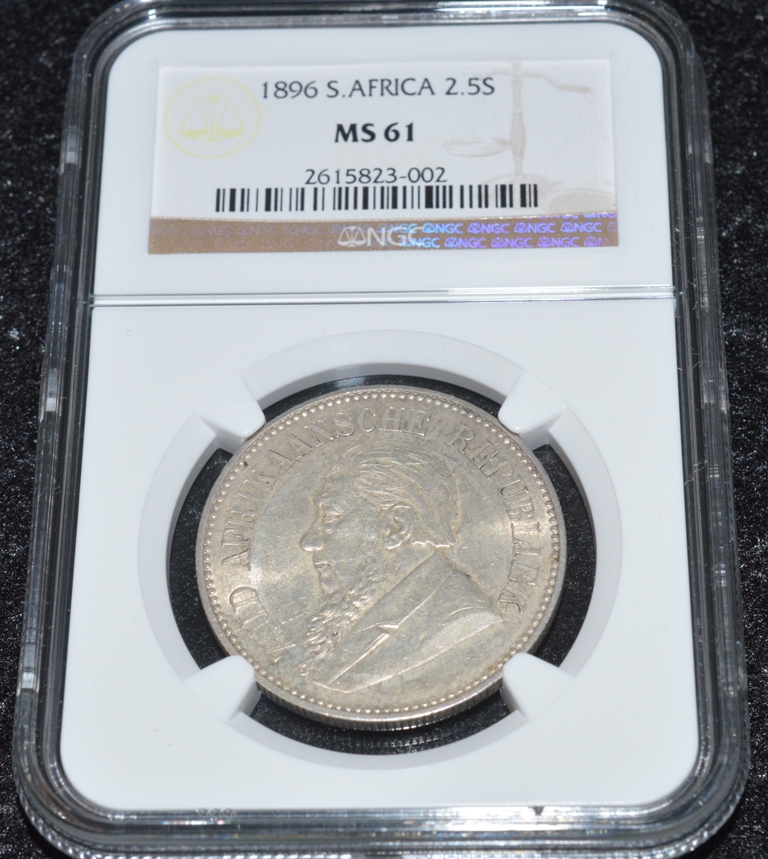 1896 South Africa ZAR Half Crown (2.5 Shillings) NGC MS-61