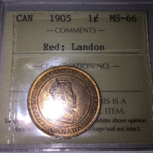 1905 Canada 1-Cent ICCS MS-66 RED