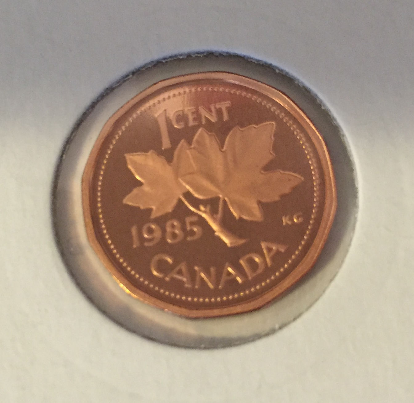 1985 Canada 1-cent Proof w/Frosted Finish