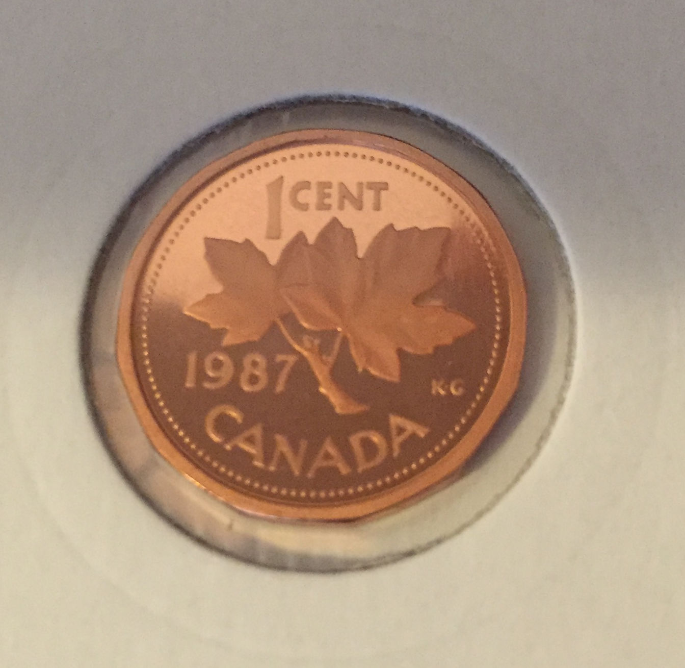 1987 Canada 1-cent Proof w/Frosted Finish