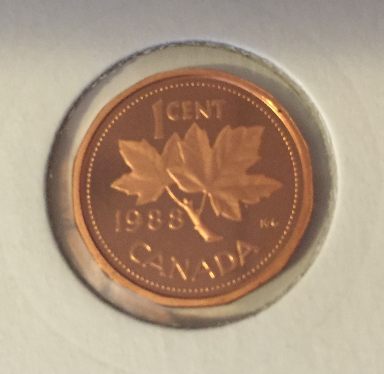 1988 Canada 1-cent Proof w/Frosted Finish