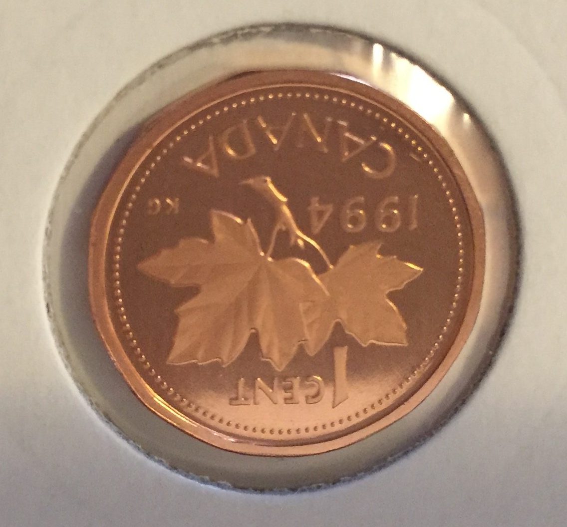 1994 Canada 1-cent Proof w/Frosted Finish