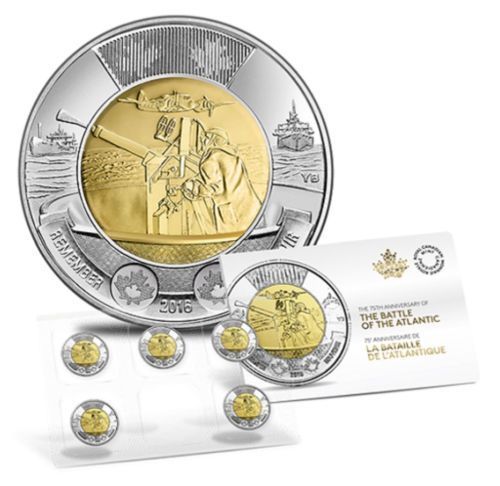 2016 Battle of the Atlantic Coin Pack - 5 UNC $2 Coins
