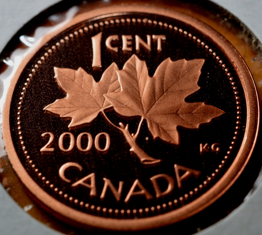 2000 Canada 1-cent Proof w/Frosted Finish