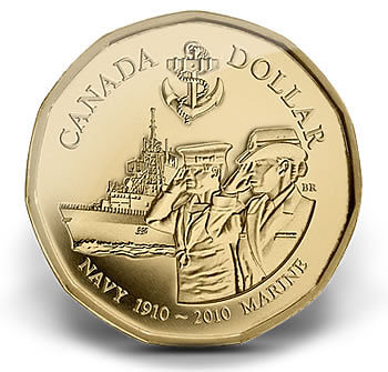 2010 Canada $1 1-dollar BU 100th Anniversary Navy