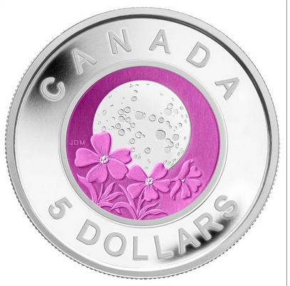 2012 $5 Sterling Silver & Niobium Full Pink Moon