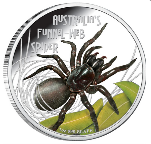 2012 Australia Funnel Web Spider 1oz Silver Proof Coin