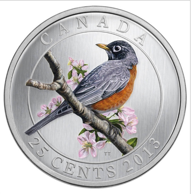 2013 Canada 25c American Robin Specimen - Birds of Canada