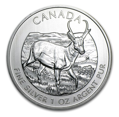 2013 Canada $5 Pronghorn Antelope 1oz Pure Silver Coin