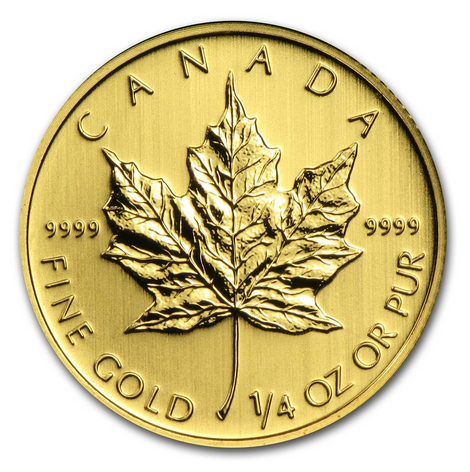 2013 MAPLE LEAF 1/4oz 0.999 FINE GOLD