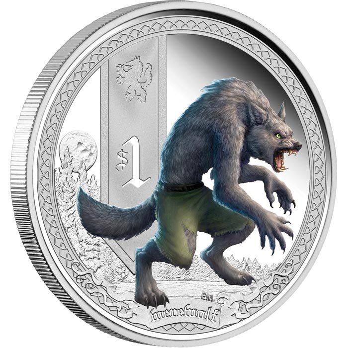 2013 Tuvalu Werewolf Mythical Creatures 1oz Silver PF Coin