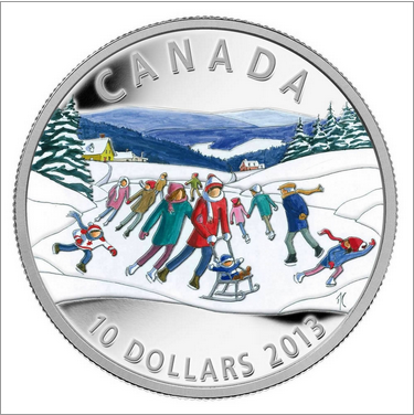 2014 $10 Winter Scene 1oz 0.999 Fine Silver Coin