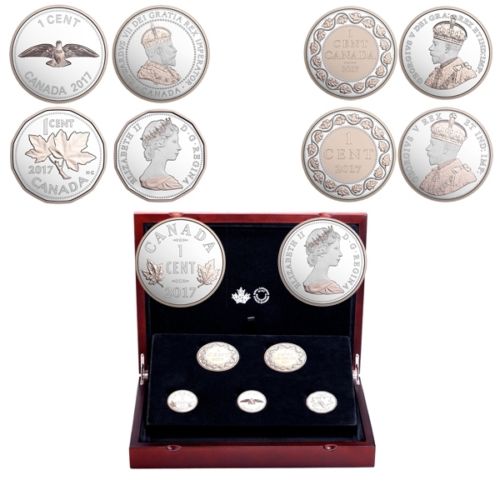 2017 Legacy of the Penny Pure Silver 5-Coin Set with Selective Rose Gold Plating