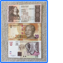 South Africa Lot of 3 AU-UNC Twenty Rand Banknotes