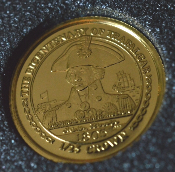 2005 Isle of Man Lord Nelson 1/25oz 0.999 Fine Gold Proof Coin