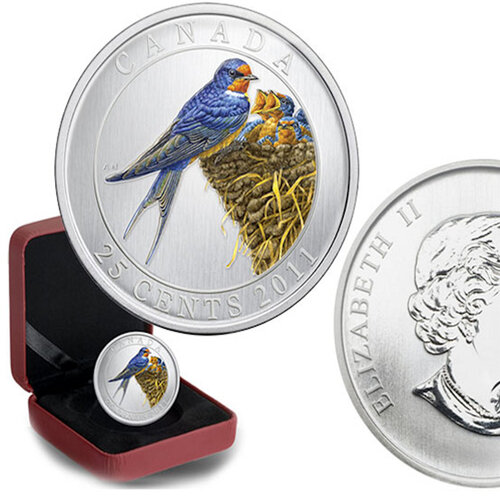 2011 Canada 25c Barn Swallow Specimen - Birds of Canada