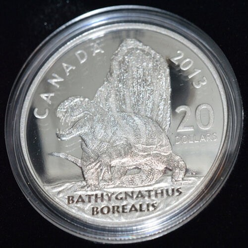 2013 Canada $20 Bathygnathus Borealis Pure Silver Coin - Dinosaurs of Canada - Mintage 8500