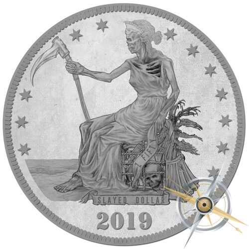 2019 Zombucks Slayed Dollar 1oz Fine Silver Round