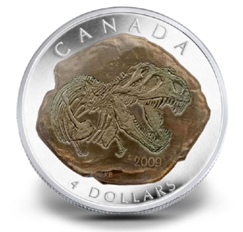 2009 $4 T-Rex Fossils of Canada Series Fine Silver Coin