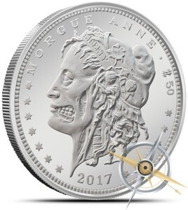 2017 Zombucks Morgue Anne 1oz Fine Silver Round