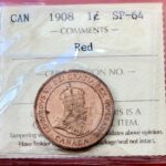 1908 Canada 1-Cent ICCS 64 RED Specimen