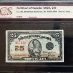 1923 Dominion of Canada 25-Cents Hyndman-Saunders DC-24b EF-45 - No Authorized, Check Letter L