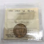 1943 Canada 5-Cent ICCS MS-63