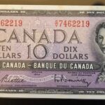 1954 $10 S/V Prefix Beattie-Rasminsky BC-40b UNC