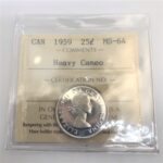 1959 Canada 25-Cent ICCS MS-64 Heavy Cameo