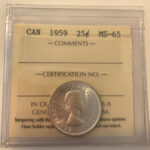 1959 Canada 25-cent ICCS MS-65