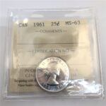 1961 Canada 25-Cent ICCS MS-63
