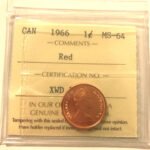 1966  Canadian 1-Cent ICCS MS64 RED