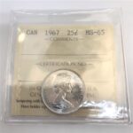 1967 Canada 25-Cent ICCS MS-65