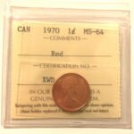 1970 Canada 1-Cent ICCS MS64 RED