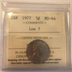 1977 Canada 5-cent ICCS MS-64 Low 7