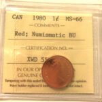 1980 Canada 1-Cent ICCS Graded MS66 RED