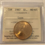 1987 Canada 1-dollar $1 Loon ICCS MS65