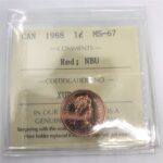 1988 Canada 1-Cent ICCS MS-67 Red NBU