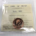 1989 Canada 1-Cent ICCS MS-67 Red NBU