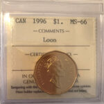1996 Canada 1-dollar $1 Loon ICCS MS66