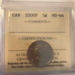 2000P Canada 5-cent ICCS MS64