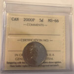 2000P Canada 5-cent ICCS MS66