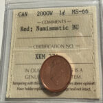 2000-W Canada 1-Cent  ICCS MS66 RED