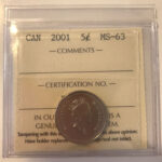 2001 Canada 5-cent ICCS MS63