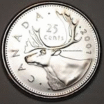2001-P Canada 25-cent Original Roll