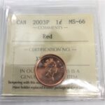 2003-P Canada 1-Cent ICCS MS-66 Red Old Effigy