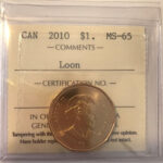 2010 Canada 1-dollar $1 Loon ICCS MS65