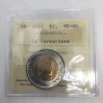 2010 Canada 2-dollar $2 ICCS MS66 *14 Serrations*
